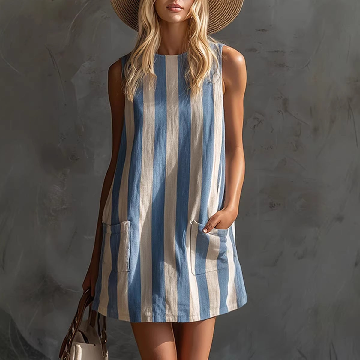 Mariana, vestido Mini às Riscas com Toque Retro