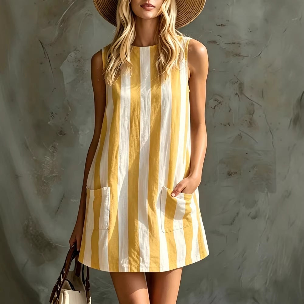 Mariana, vestido Mini às Riscas com Toque Retro