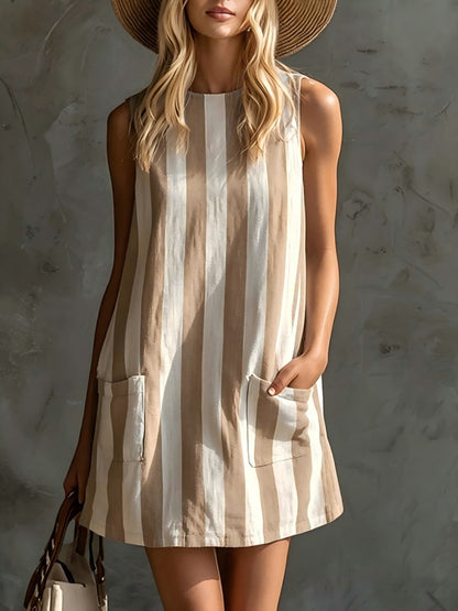 Mariana, vestido Mini às Riscas com Toque Retro