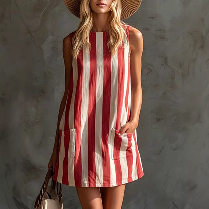 Mariana, vestido Mini às Riscas com Toque Retro