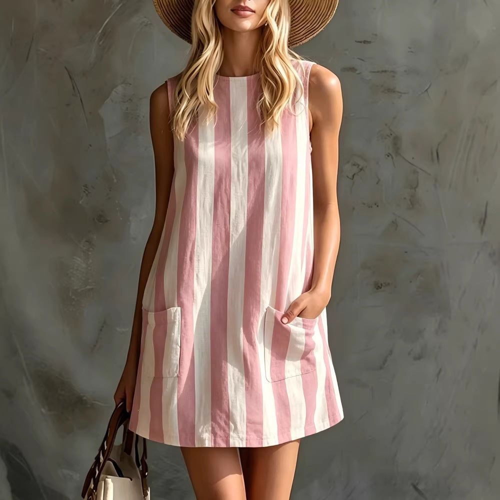 Mariana, vestido Mini às Riscas com Toque Retro