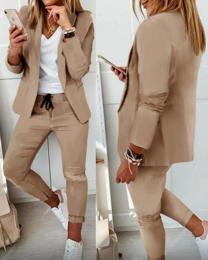 Conjunto Sofia – Blazer Feminino com Bolsos + Calça Elegante